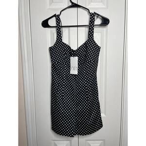 NEW Zara Black White Polka Dots Romper Playsuit Womens Size XS